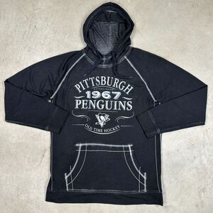 Old Time‎ Hockey Mens Size Large Black Pullover Hoodie NHL Pittsburgh Penguins